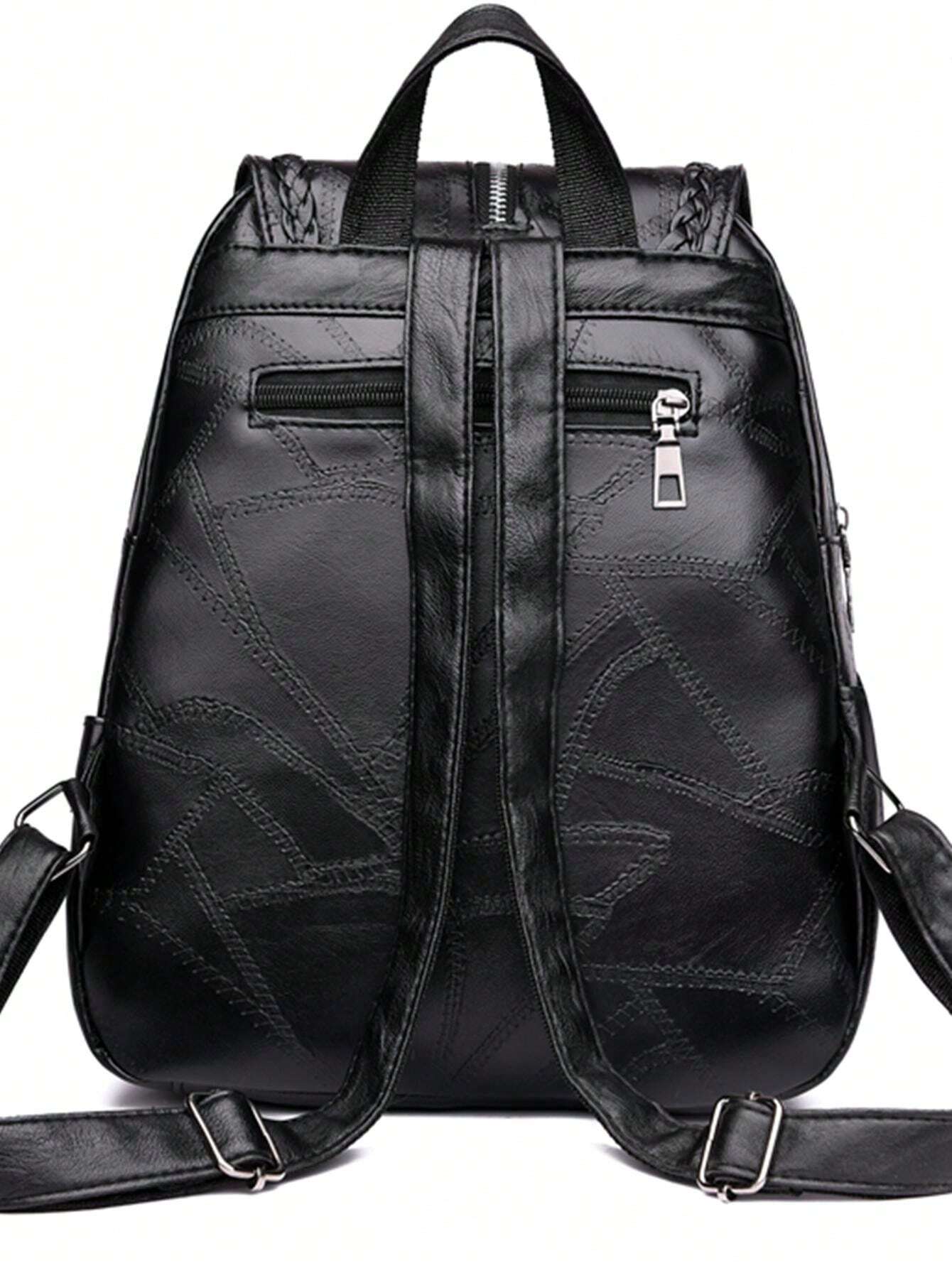 Sac à dos en cuir souple pour femmes, tendance, sac étudiant