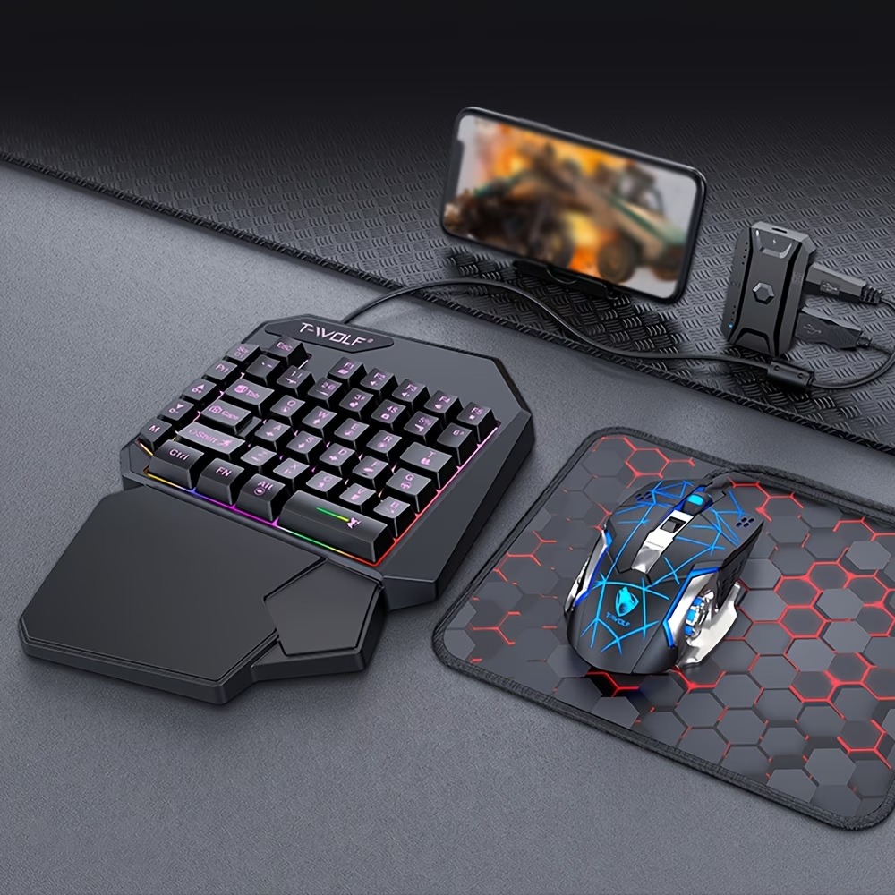Clavier Souris Gaming Gaucher RGB FOCUSONHOME Membrane Ergonomique