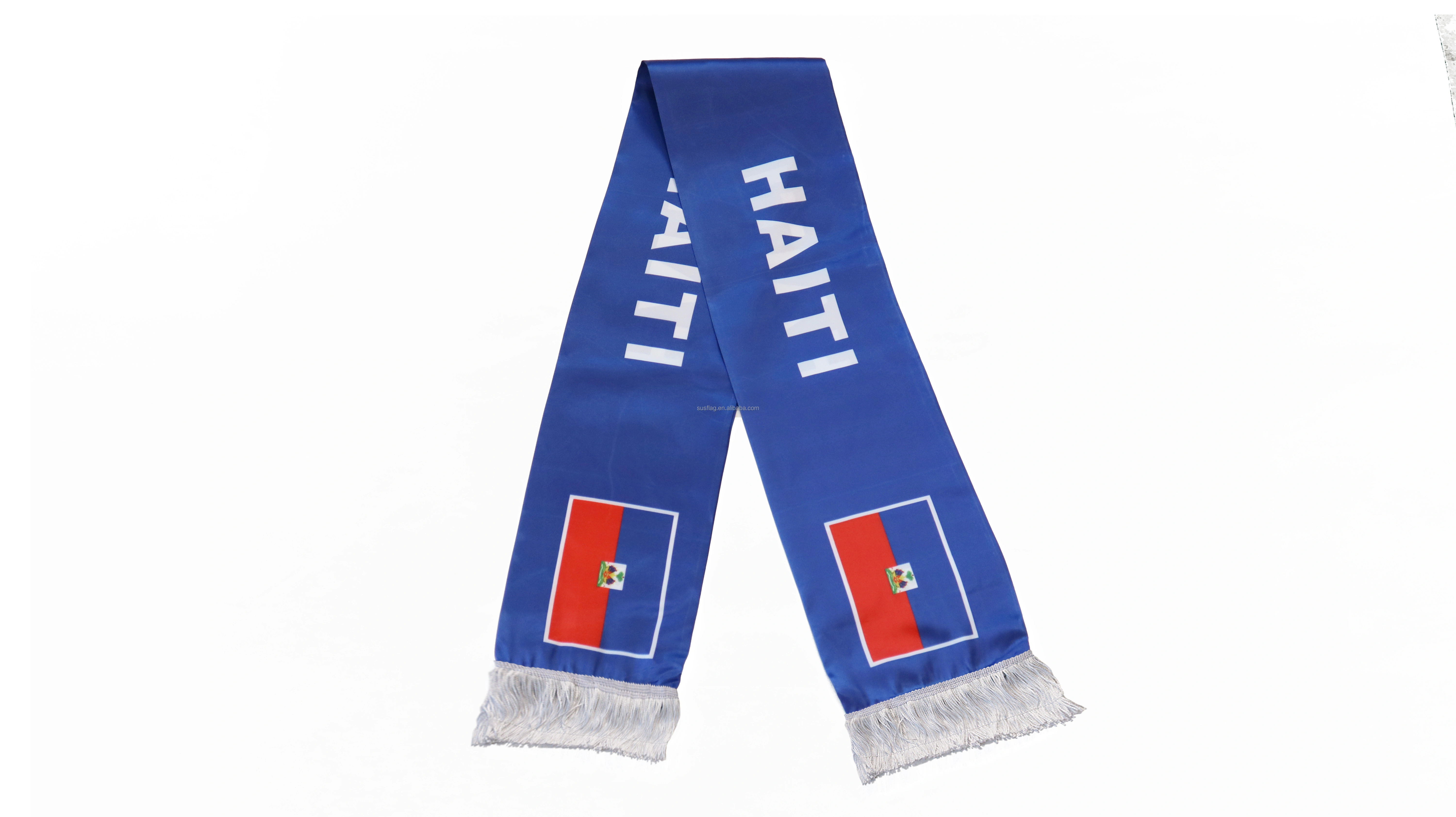 Écharpe, Foulard Supporter Haïti Drapeau National Bleu Rouge