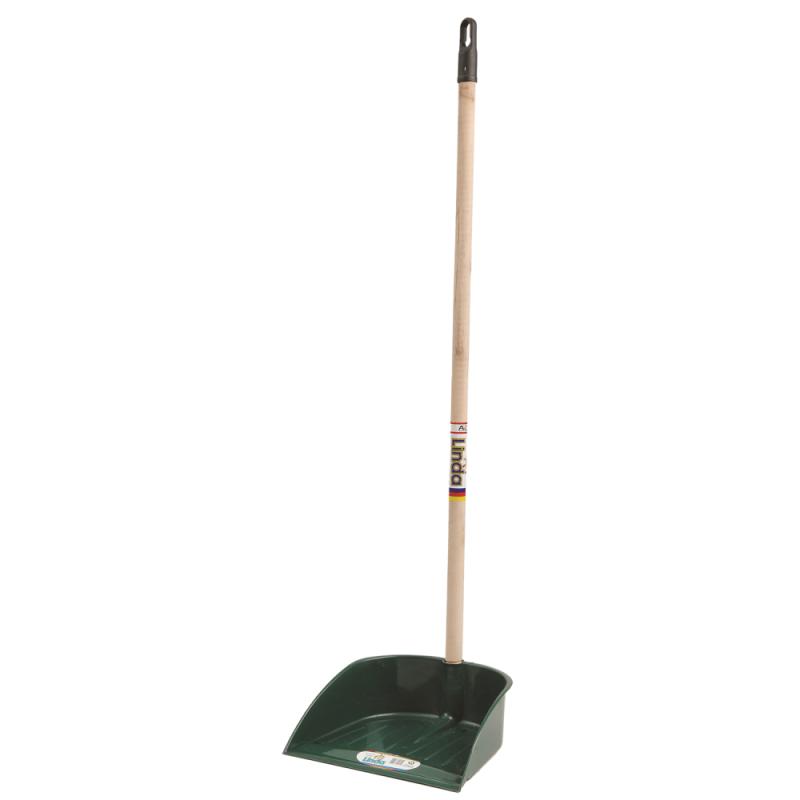 Pelle à Poussière Vert Forêt avec Manche Long en Bois – Pelle de Nettoyage Domestique Robuste