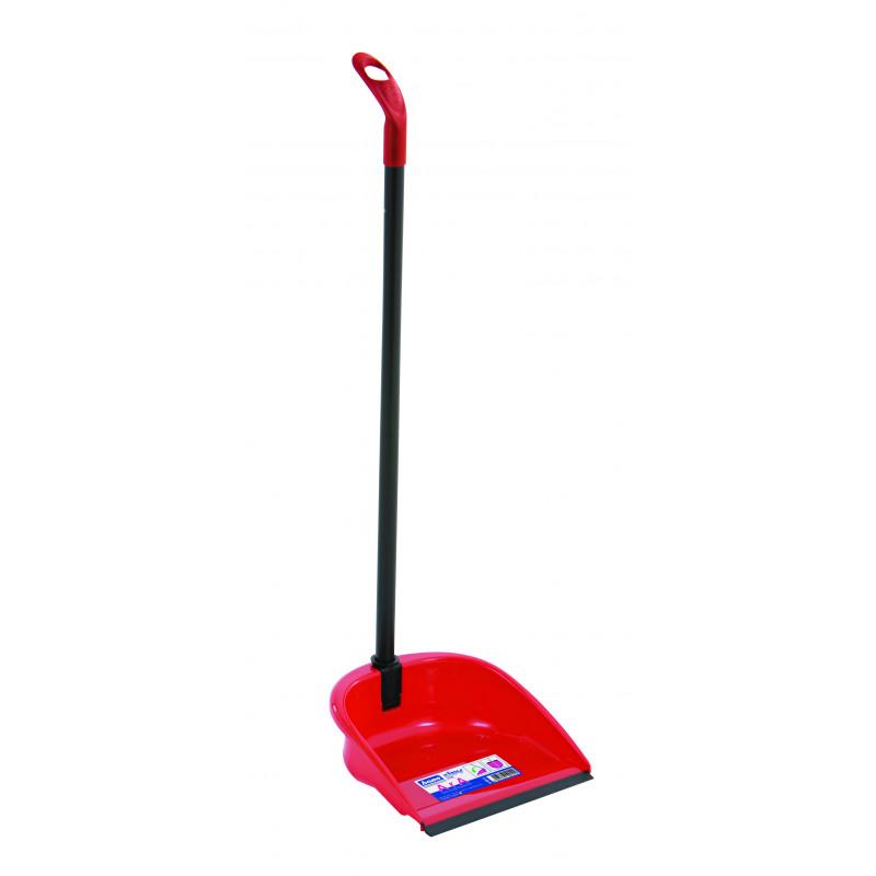 Pelle à Poussière Rouge avec Manche et Poignée Ergonomique – Pelle Haute Performance avec Bande Caou