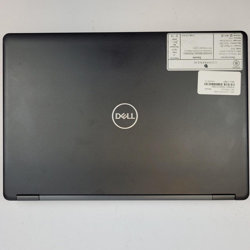 Dell Latitude 5490 - Intel Core i5-8350U, 8 Go RAM, SSD NVMe 512 Go, Windows 11