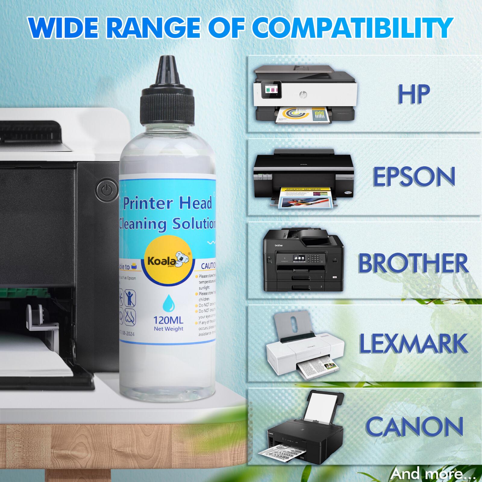 Kit de Nettoyage Tête d'Impression 120 ml pour Epson HP Canon Brother